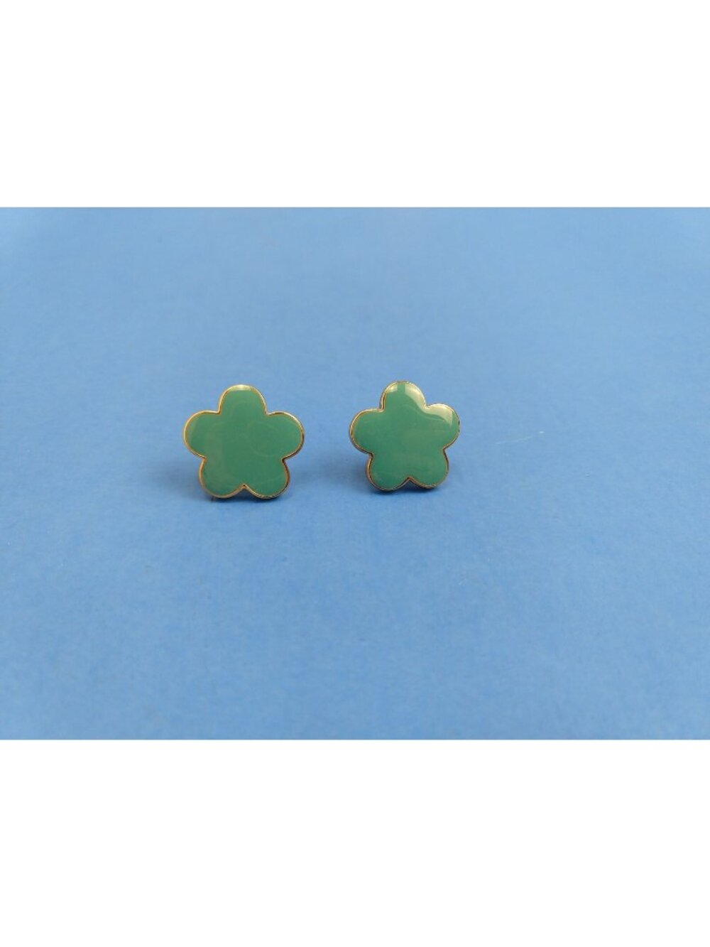 KEP Designs Enamel Flower Teal Stud Earrings